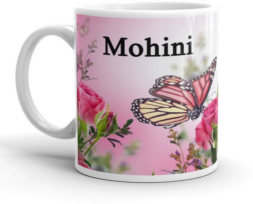 Vrantikar Mohini Name Pink Flower &amp; Butterfly Printed Gift For