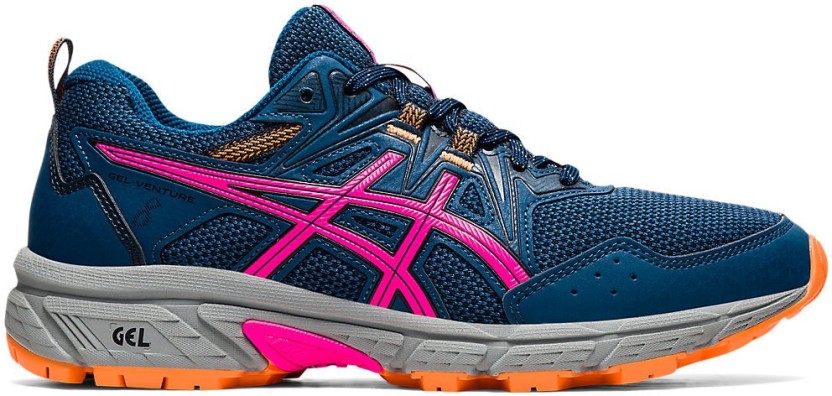 asics running shoes blue and pink