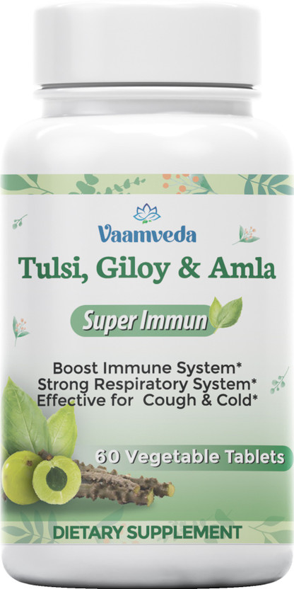 Vaamveda Vaamveda Tulsi Giloy Amla Curcumin Vitamin C Immunity Booster Tablets Supplements(60 No) - Flipkart Deal
