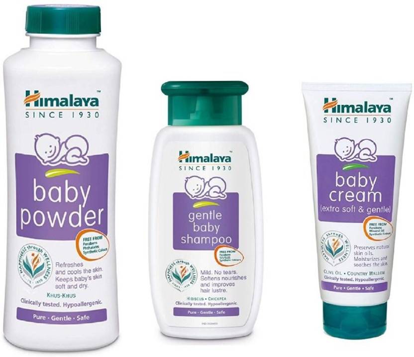 HIMALAYA Baby Powder 400 Gm ,Gentle Baby Shampoo 200 ml , Baby Creme
