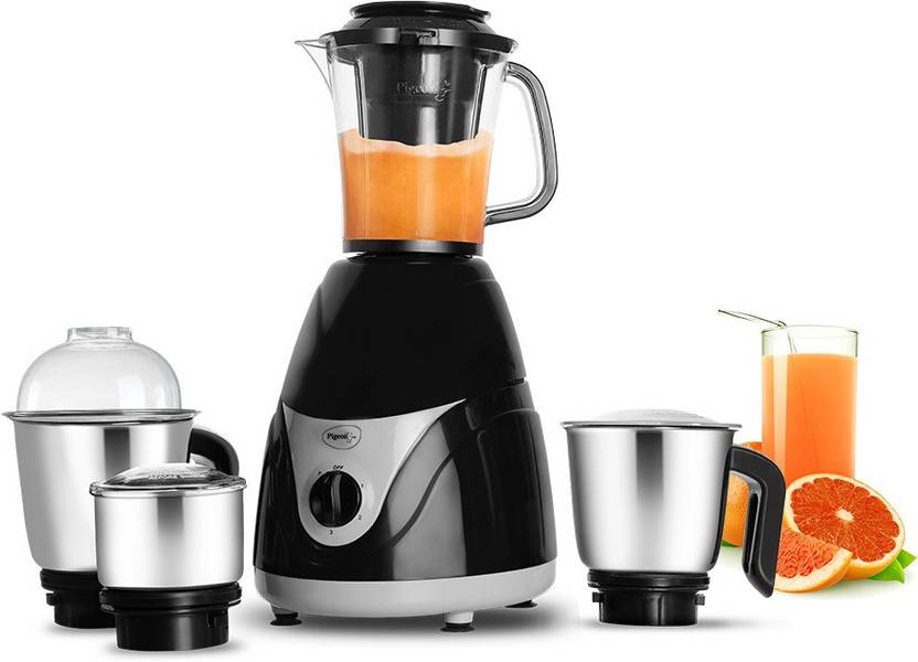 Pigeon 14300 EVA 750 W Juicer Mixer Grinder (4 Jars, Black, White