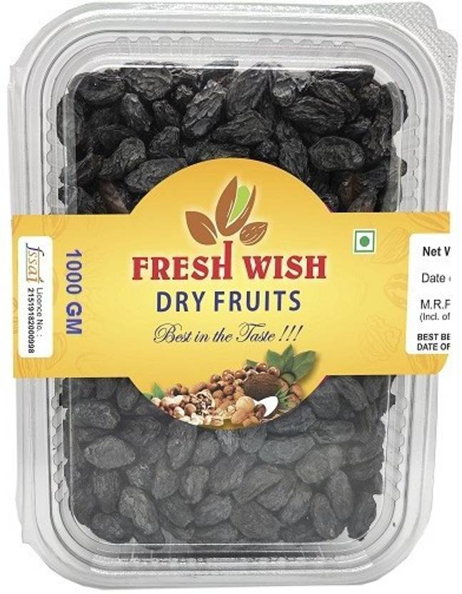Fresh Wish Dryfruits Black Raisins (Kala Manuka) 1KG Raisins Price in