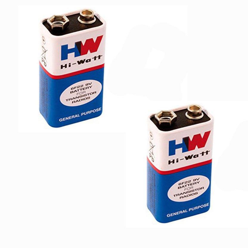 geeta enterprises (Pack of 2) 9 VOLTS HW BATTERY, HI-WATT 100% 9V Long Life   Battery(Pack of 2)