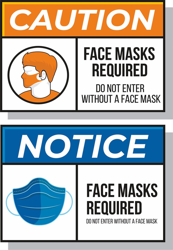 Techfit Face Mask Required, Do Not Enter Without A Face Mask, Face Masks Beyond This Point Required Emergency Sign