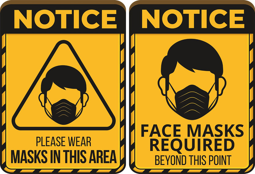 Techfit Face Mask Required, Beyond This Point, Notice, Please Wear Masks In This Area Emergency Sign