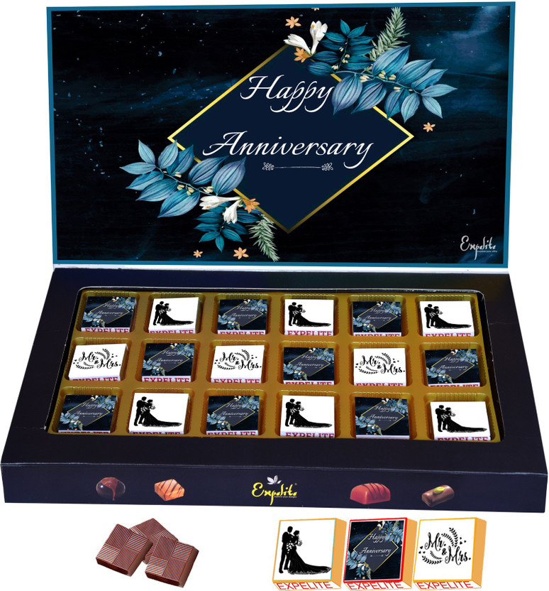 Expelite Wedding Anniversary Gift For Friends - 18 pc Chocolates Marriage Anniversary Gift For Couple Bars, Truffles Gift Pack(400 g)