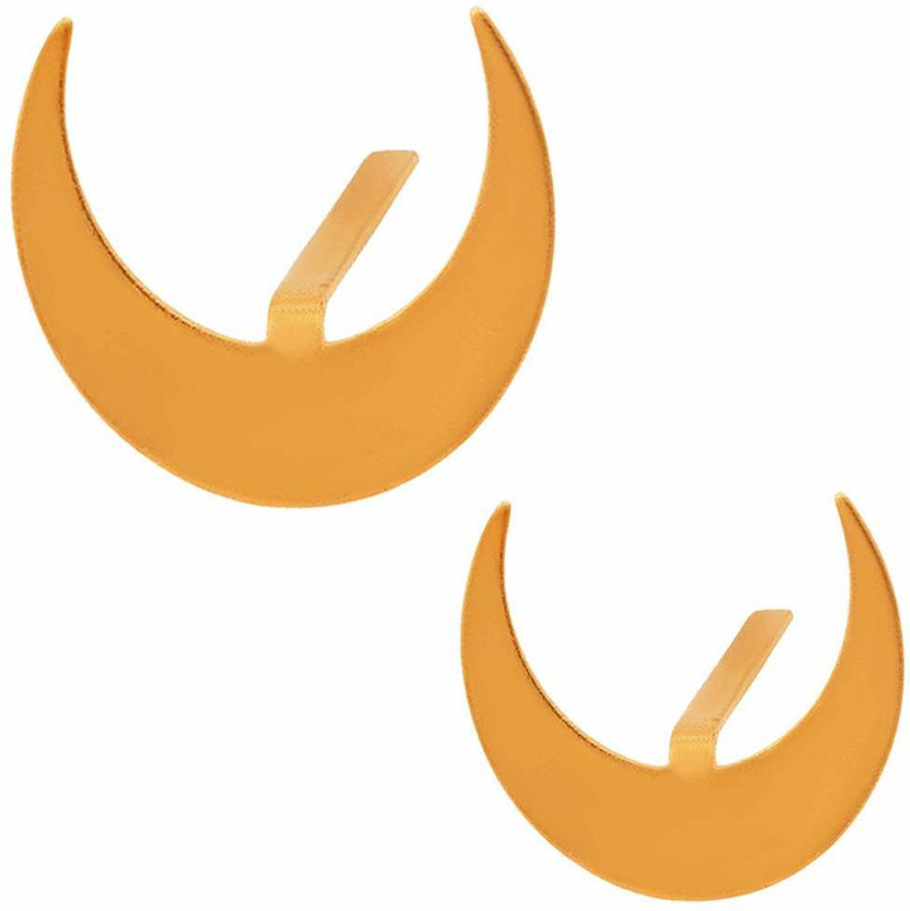 DULCI Golden Combo of Big & Small Half Moon Crescent Shaped Maratha Chandra KOR Bindi Spiritual Charm Forehead Teeka/Tika/Tilak Pooja Article Deity Ornament Men/Women (Set of 2) Deity Ornament(Chandra KOR)