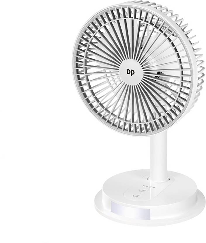 DP 7627 (RECHARGEABLE TABLE FAN) 88 mm Silent Operation 3 Blade Table