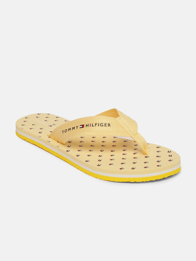 yellow tommy hilfiger flip flops