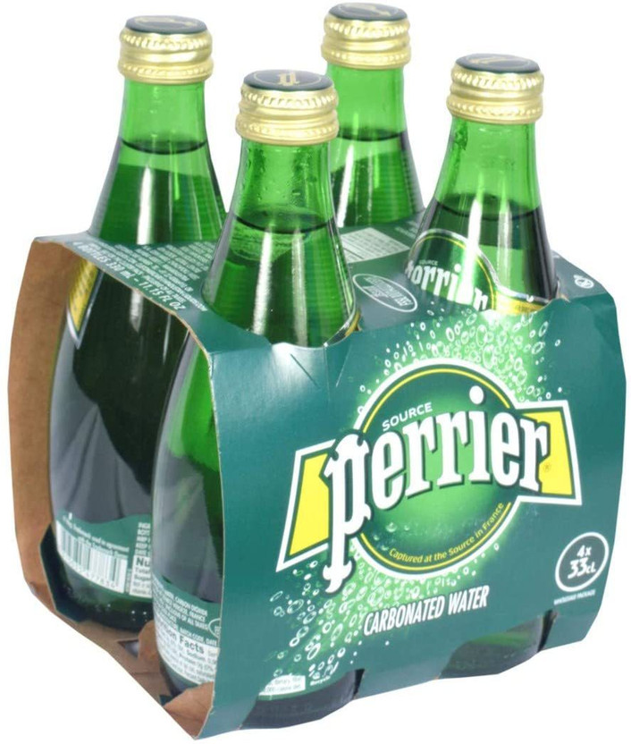 PERRIER Carbonated Water (Sparkling Water) 330ml Glass Bottle Glass Bottle(4 x 330 ml)