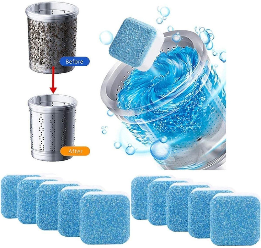 ALPHA 20 Pcs Washing Machine Deep Cleaner Effervescent Tablet for All Company’s Front and Top Load Machine, Descaling Powder Tablet for Perfectly Cleaning of Tub & Drum Stain Remover Washer Dishwashing Detergent(20 g)