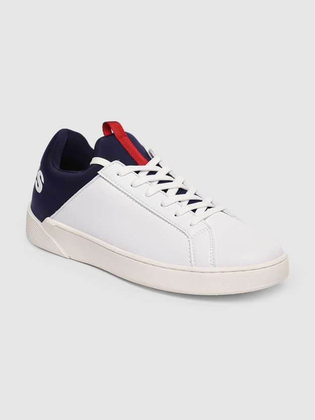 White Lace-Up Sneakers Sneakers For Men 