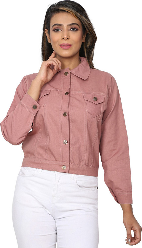 4th Sleeve Solid Women Denim Jacket 
