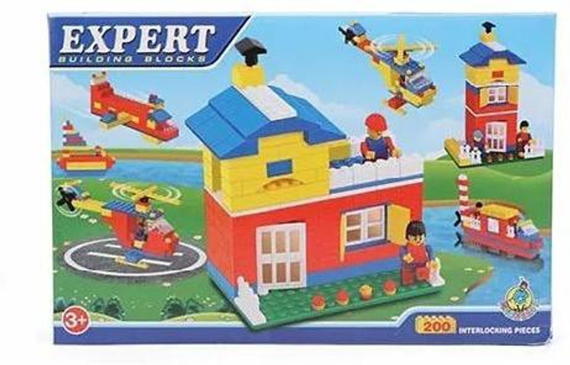 Sanchi Creation Expert building interlocking blocks game construction set for kids develops eye & hand co-ordination & fine motor skills- Multi color(Multicolor)