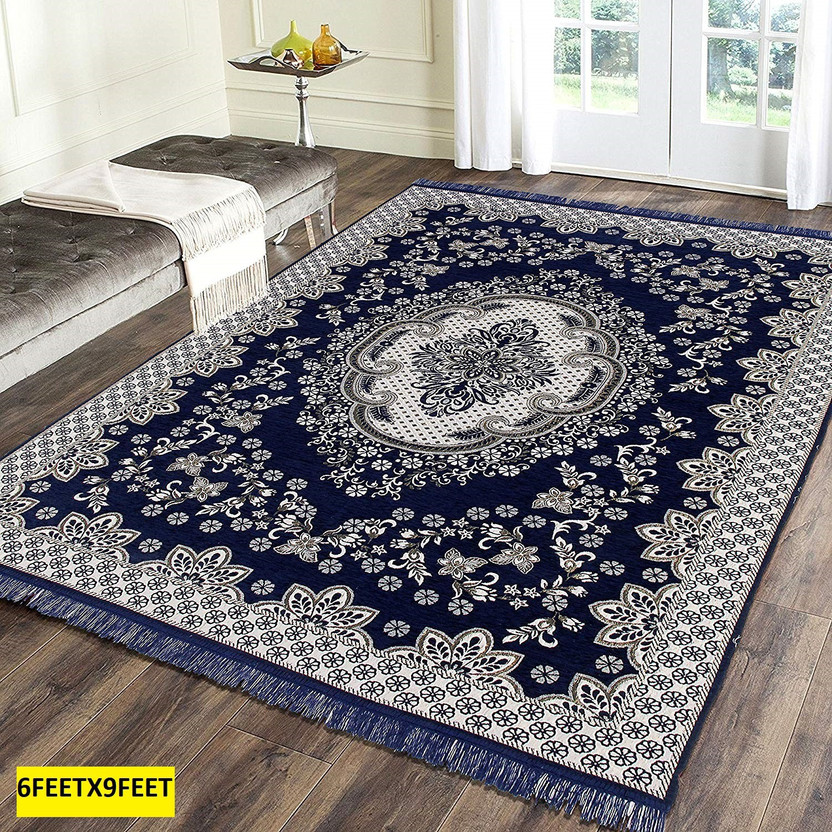 NCS 6 cm  X 9 cm Velvet Carpet(Rectangle, Multicolor)