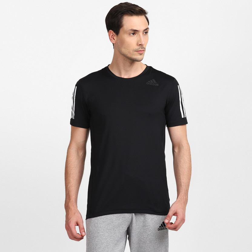 ADIDAS Solid Men Round Neck Black T-Shirt - Buy ADIDAS Solid Men Round Neck  Black T-Shirt Online at Best Prices in India | Flipkart.com
