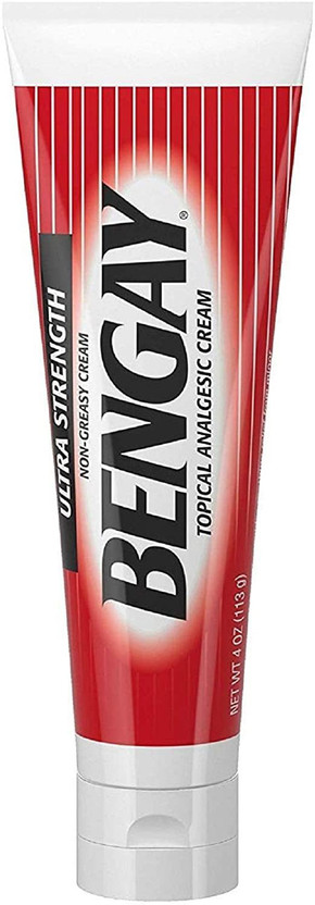 Bengay Ultra Strength Topical Pain Relief Cream, Non-Greasy Topical Analgesic for Minor Arthritis, Muscle, Joint, and Back Pain, Camphor, Menthol & Methyl Salicylate, 4 oz (MADE IN USA) Cream(113 g)
