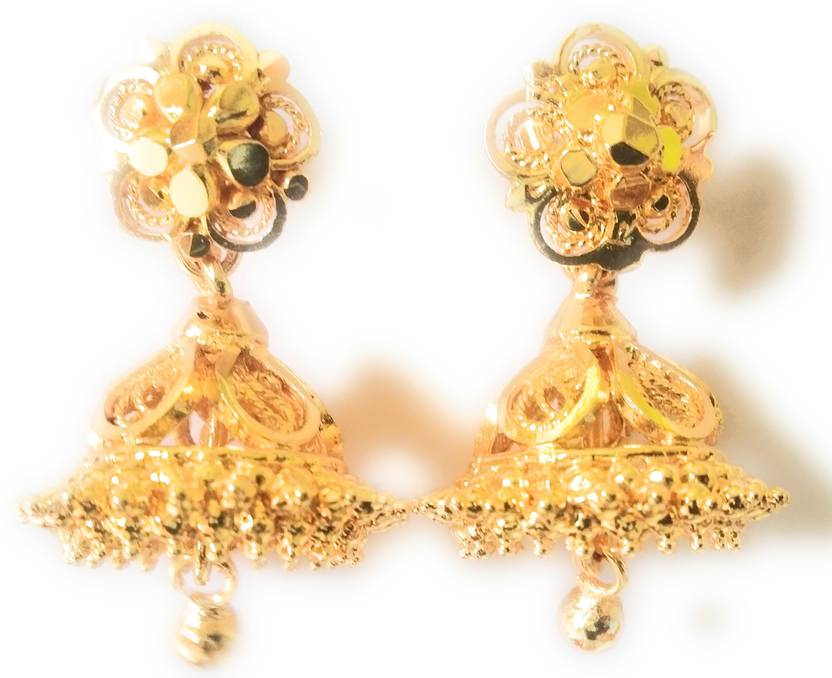Flipkart Com Buy Ssfj One Gram Gold Stone J Type Jimikk Iearrings Copper Jhumki Earring Online At Best Prices In India