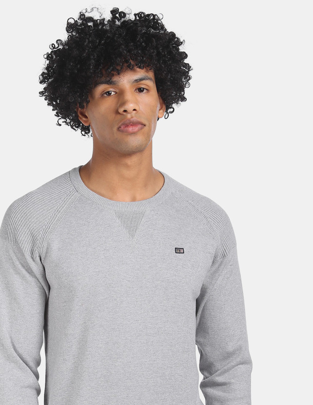 Arrow Sport Solid Round Neck Casual Men 