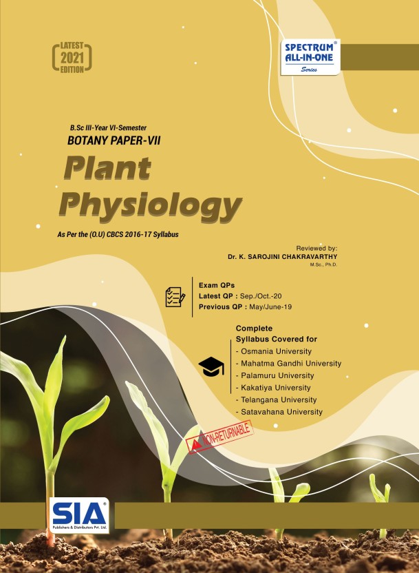 Plant Physiology (Botany Paper - VII) B.Sc III-Year VI-Sem, As Per The ...