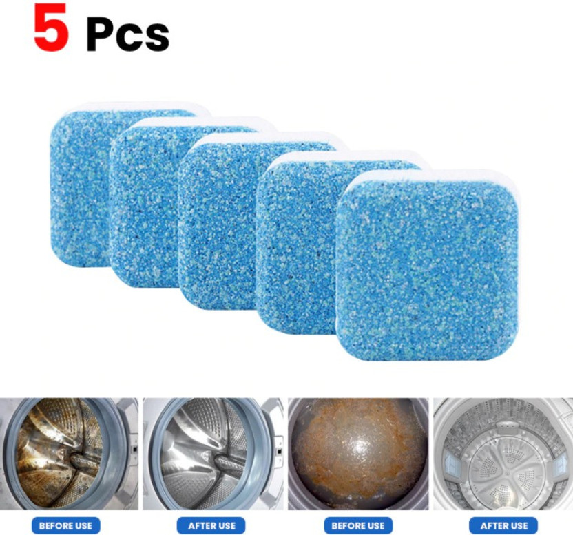 FULKIZA Washing Machine Mini Cleaner Tablets Washer Cleaning Descaling Dishwashing Detergent(5 Tablet)