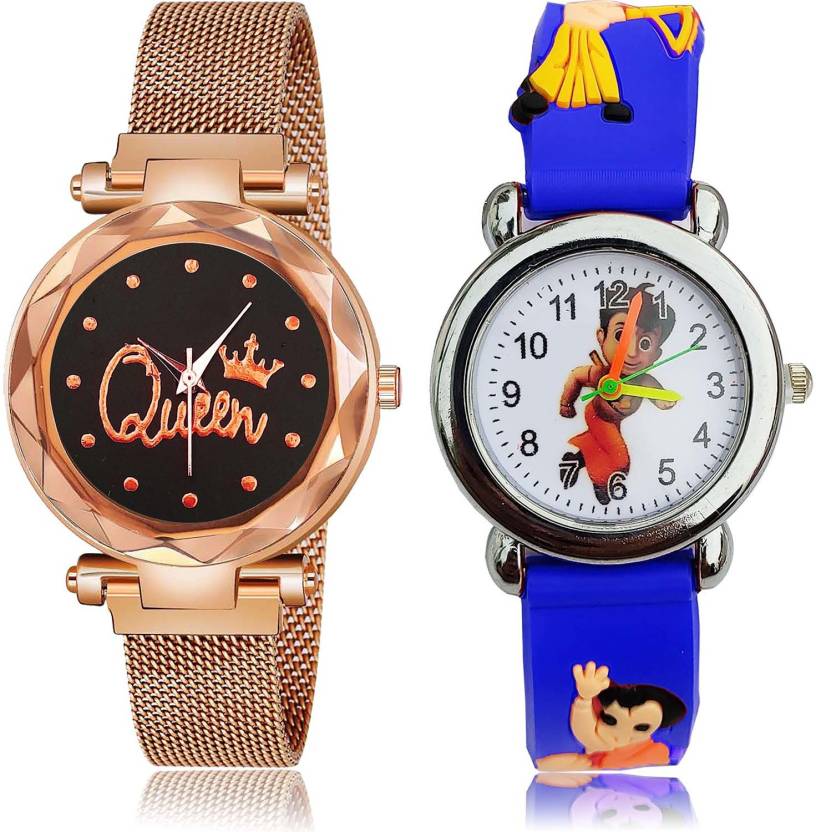 TIMENTER combo watch Analog Watch - For Girls - Buy TIMENTER combo watch  Analog Watch - For Girls New Tread Queen Magnet Chain And Chhota Bheem Kids  2 Watch Combo For Girls