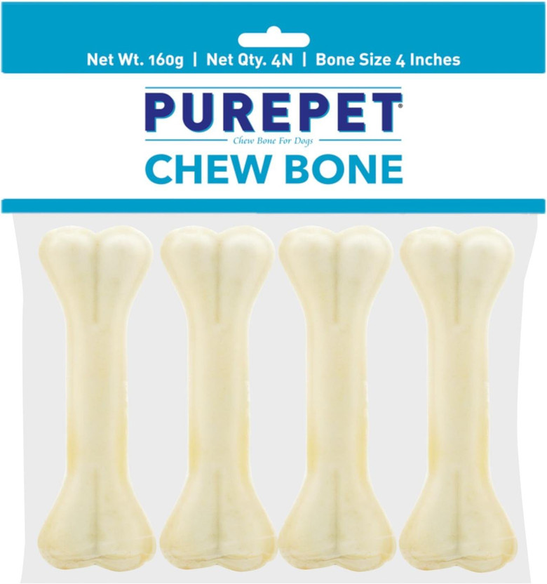 Purepet Pressed Chew Bone, 4 inches - Pack of 4 Bones Dog Treat(160 g)