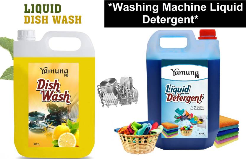 yamuna fb 1 dish wash Liquid Detergent & 1 ltr Liquid Detergent Washing