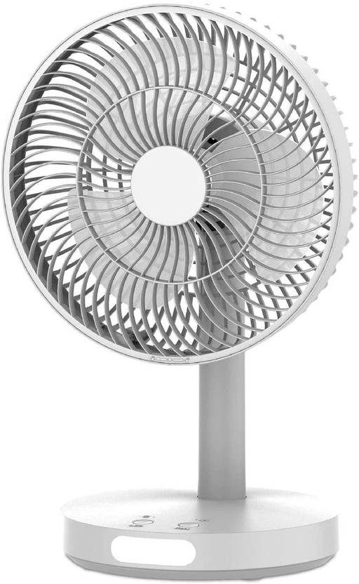 WOZIT Gold Rechargeable Table Fan with Dual Selection LED Light, 3