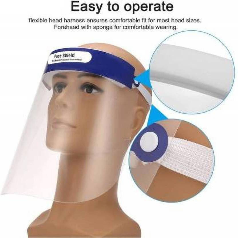 SIXT5 Full Face Shield Mask, face shield mask reusable, plastic, for