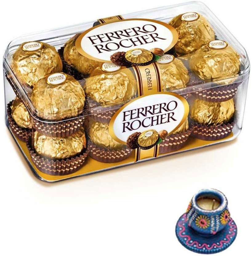 FERRERO ROCHER Chocolates With Diwali Diya Hamper Combo(16 Pieces Ferrero Rocher (200g), 1 Diya)