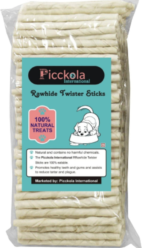Picckola International 1000 Gramm Rawhide Sticks Twisted Chew Sticks for Dogs Calcium Sticks Beef Dog Chew(1 kg, Pack of 1)