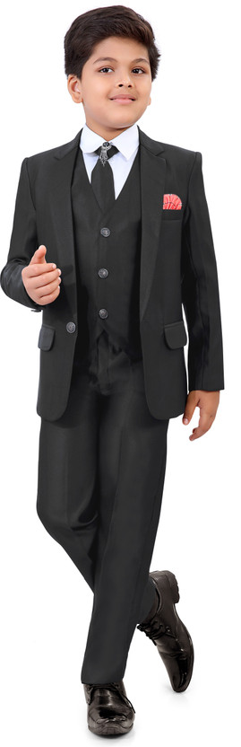 Coat Suit Set Solid Boys Suit 