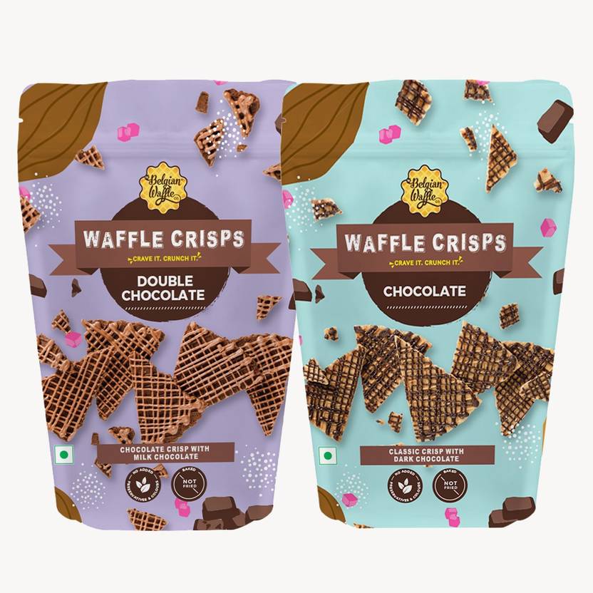 The Belgian Waffle Co Waffle Crisps- Double Chocolate- with Milk