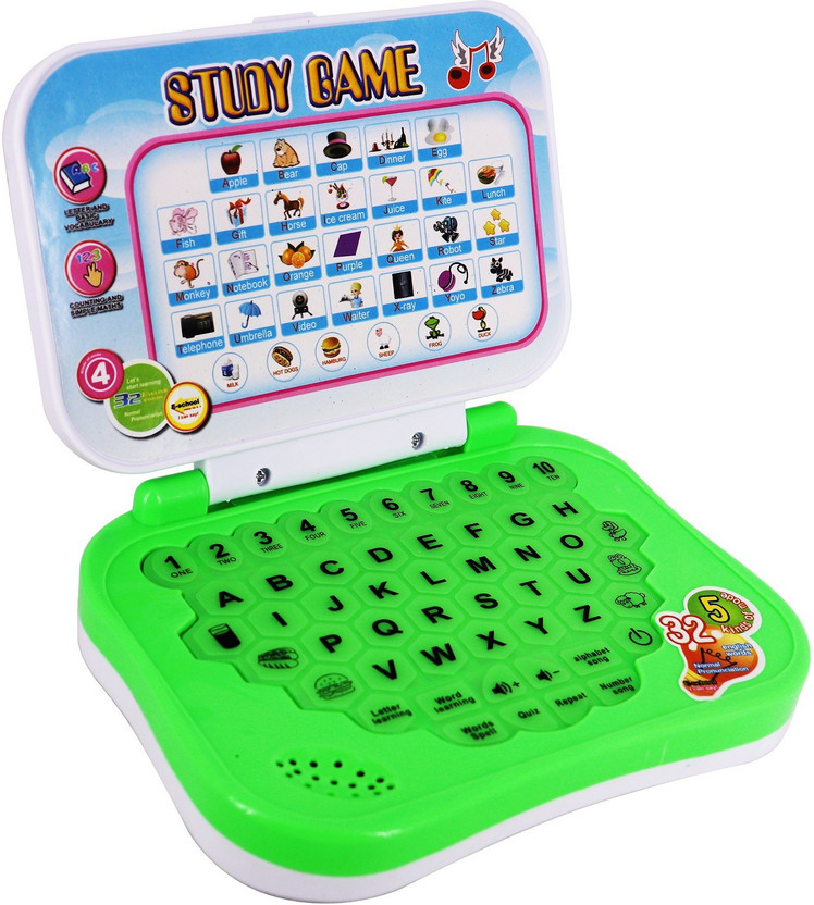 AZEENA Ben 10 Study Game Toy With Music And Alphabet Sound And Lights | Battery Operated | Educational Laptops | Learning Toys | Best Gift For Kids/Toddler | Size: 8 Inches | Package Item: Laptop Toy Games(Multicolor)