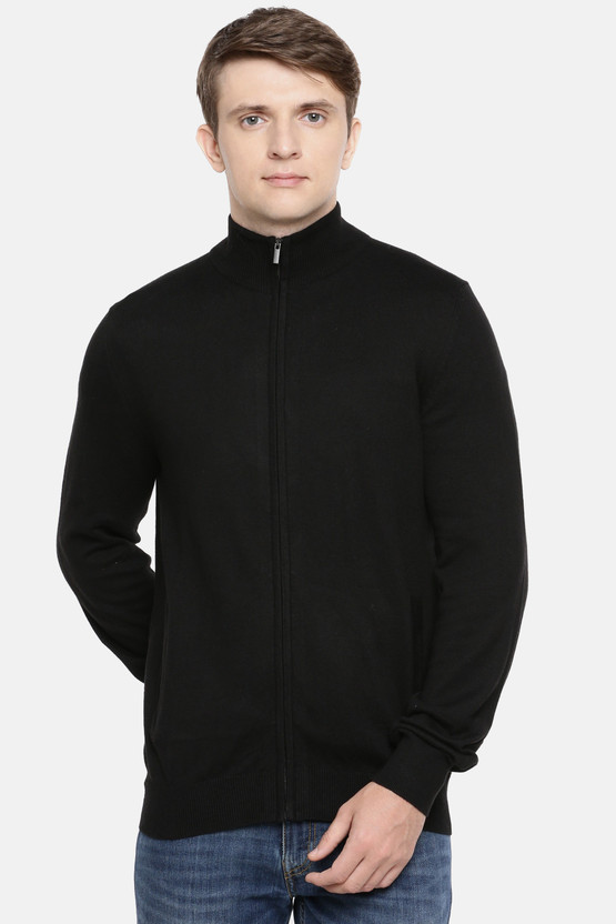 Celio Solid High Neck Casual Men Black 