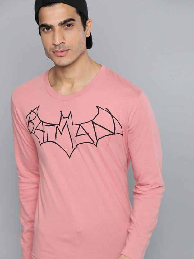 Kook N Keech Batman Printed Men Round Neck Pink T-Shirt - Buy Kook N Keech  Batman Printed Men Round Neck Pink T-Shirt Online at Best Prices in India |  
