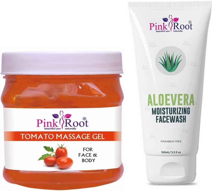PINKROOT Tomato Massage Gel 500ml with Aloe Vera Moisturizing Face Wash