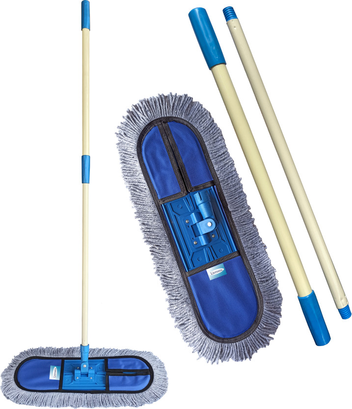 Livronic Wet and Dry Cotton Floor Mop with 5 Feet Long Handle (Head 24-Inch Large) Blue Colour (Set of 1) Wet & Dry Mop(Multicolor)