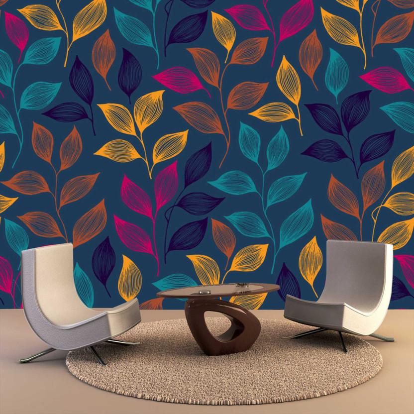 Luxury 127 cm x 40 cm Waterproof Floral & Botanical Vinyl Wallpaper(Multicolor)