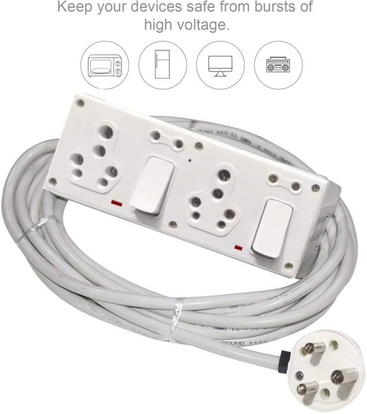 Hiru (2+2) Power Extension Cord Switch Board for Heavy Appliances with
