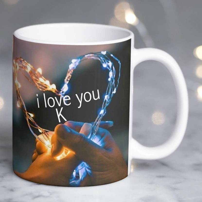 Rosemelt "I Love You" K Letter Printed Ceramic Coffee Mug Price in
