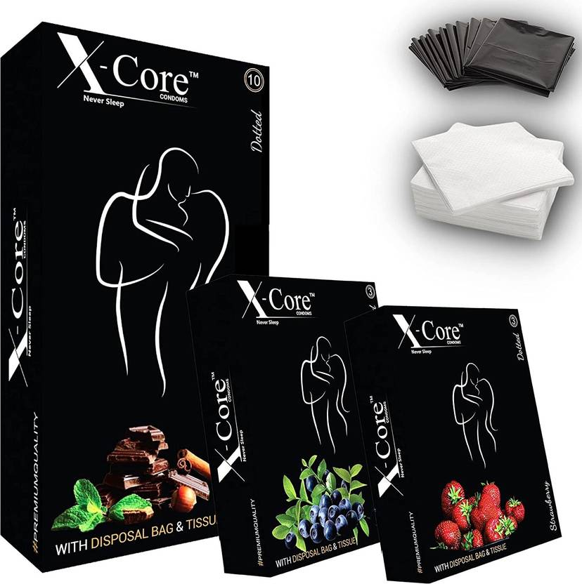X-Core condom chocolate-10,blueberry-3,stawberry-3 Condom Price in