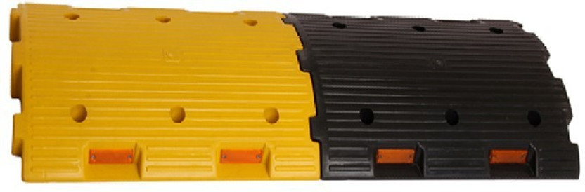 Ladwa Durable Plastic Speed Breaker /Road Hump For Road Safety & High Visibilty -75mm 1 Meter (Yellow & Black) Emergency Sign