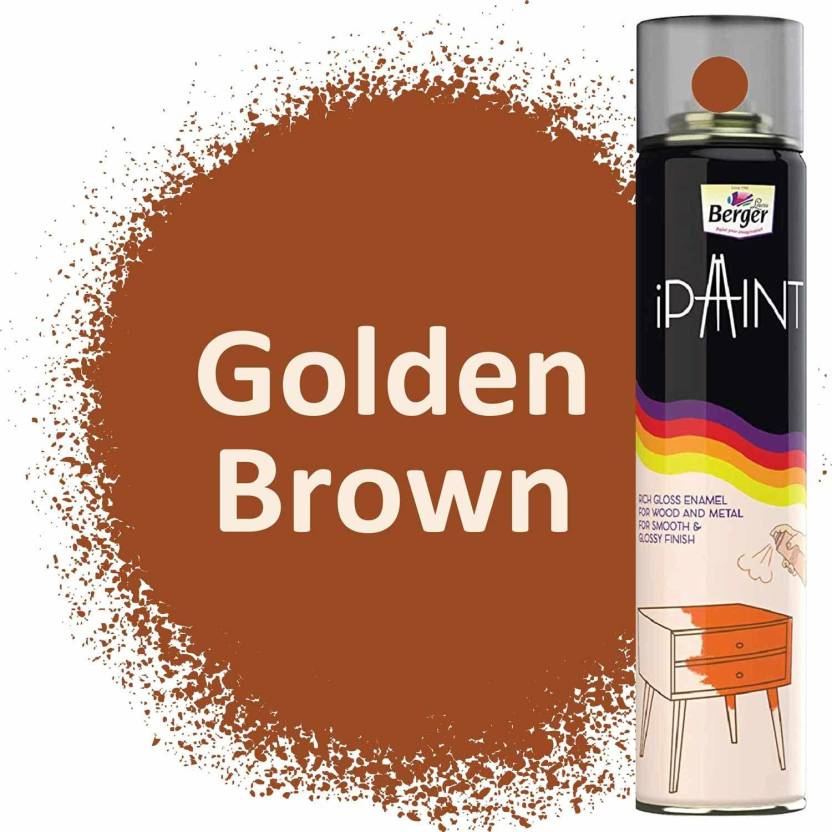 Berger Ipaint Diy Rich Gloss Enamel Paint Golden Brown 400ml Golden