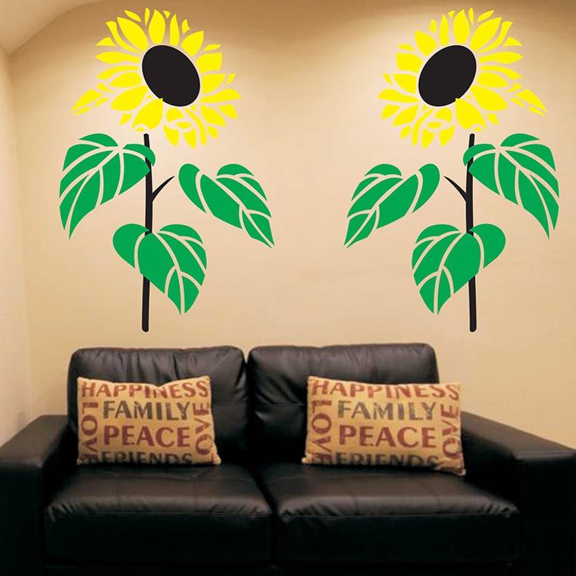 MMD DECORATION SUNFLOWER Wall art Stencil Floral Pattern (Size 16" X 24") Pinhole Floral Art