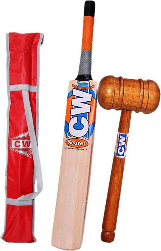 CW Scorer Cricket BAT with Mallet for Knocking Full Size Cricket Bat