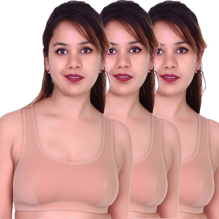 BODY & LOVELY Combo 3Pieces Beige Inner Sport bra SANIA3S Women