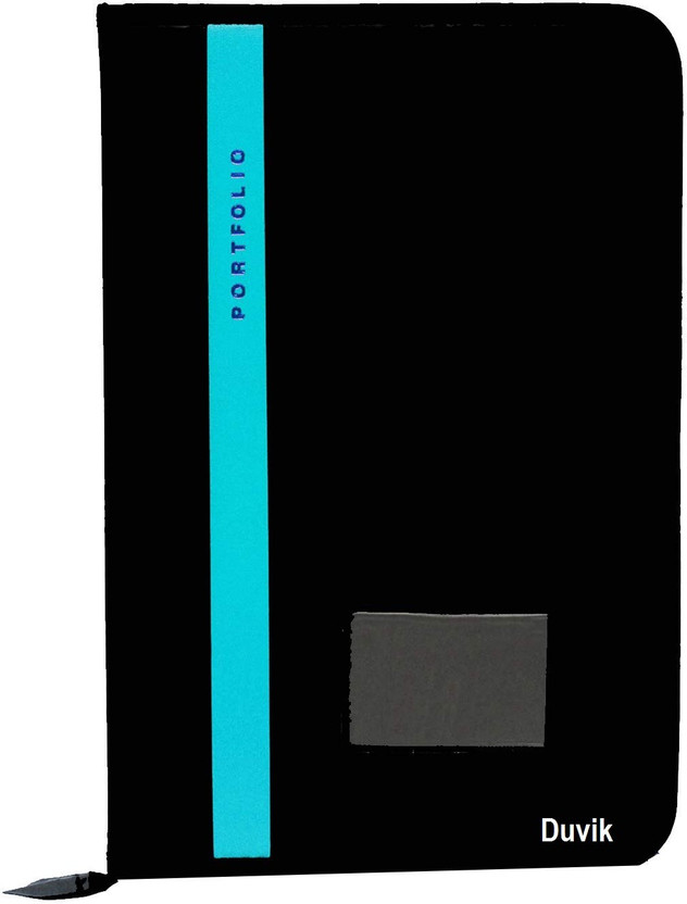 DUVIK Faux Leather file folder(Set Of 1, Black)