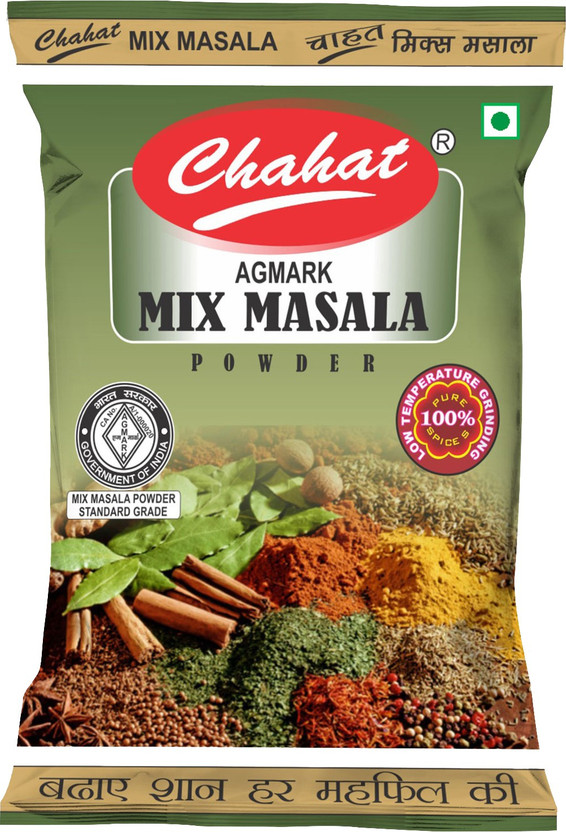 Chahat Mix Masala Powder (200 gm, Pack of 2), SUPREME Quality Mix Masala Powder - 100% Pure, 100% ORGANIC, 100% Natural, with High Aroma & Flavor, India's No.1 Choice Brand (AGMARK Grade) 100% Customer Satisfaction(2 x 0.2 kg)